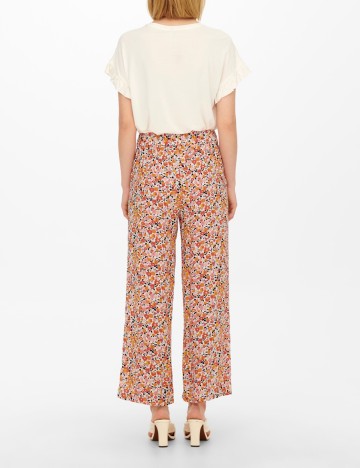 Pantaloni Jacqueline de Yong, portocaliu/alb, 38