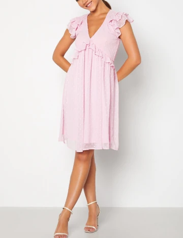 Rochie scurta Vila, roz, 34
