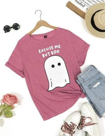 Tricou SHEIN CURVE, roz pudra, 2XL