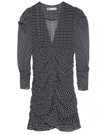 Rochie Zara, negru/buline, L