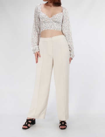 Pantaloni Vila, ecru, 38