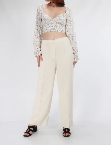 Pantaloni Vila, ecru, 38