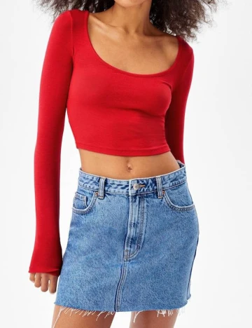 Top Bershka, rosu, S Rosu