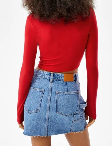 Top Bershka, rosu, S Rosu