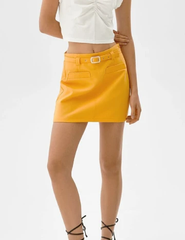 Fusta Bershka, galben, L
