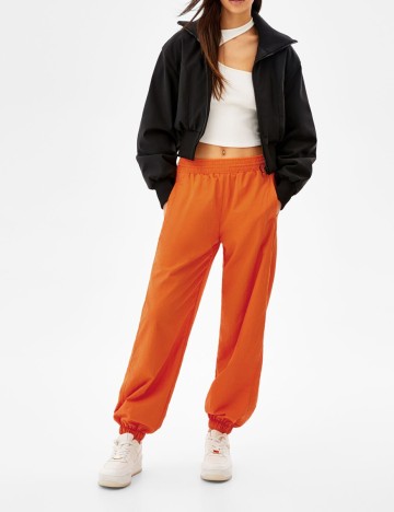 Pantaloni Bershka, portocaliu, M