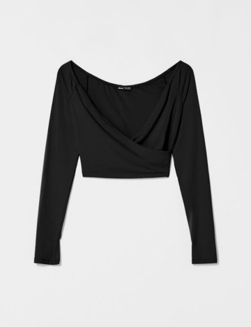 Top Bershka, negru, S