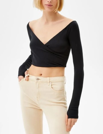 
						Top Bershka, negru, S
