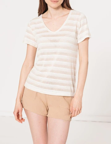 Tricou Hailys, crem, S
