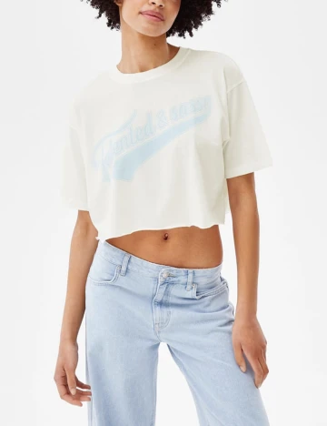 Top Bershka, alb, XS Alb