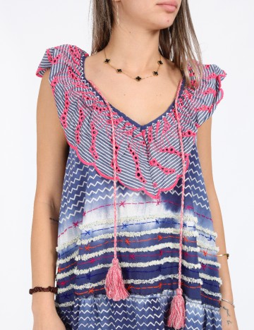 Rochie scurta Savage Culture, albastru, S