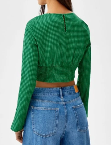 Top Bershka, verde, M