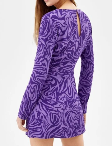 Rochie scurta Bershka, mov, XS Mov
