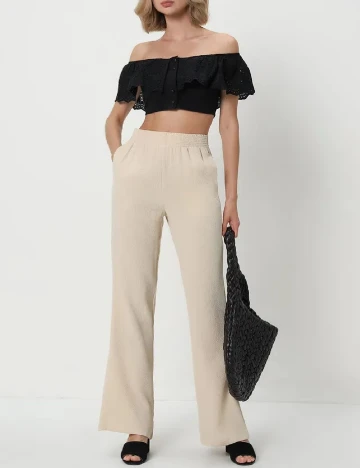 Pantaloni Reserved, crem, S Crem