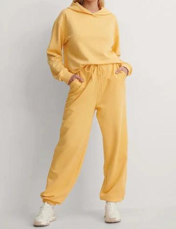 Pantaloni NA-KD, galben, M Galben