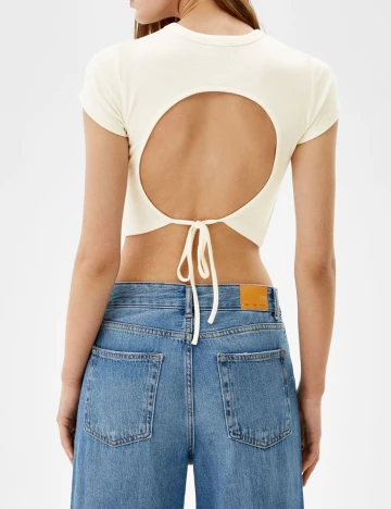 Top Bershka, alb, S