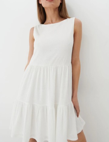 Rochie scurta Mohito, alb, M