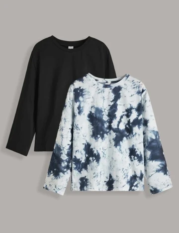 Set Bluze Shein Kids, negru/albastru, 11-12 ANI Negru