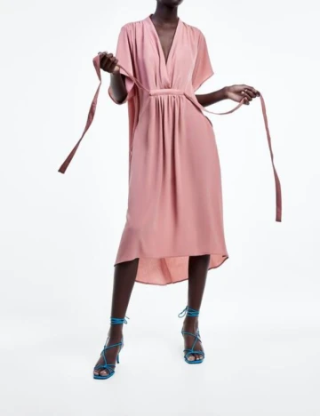 Rochie Zara, roz pudra, L