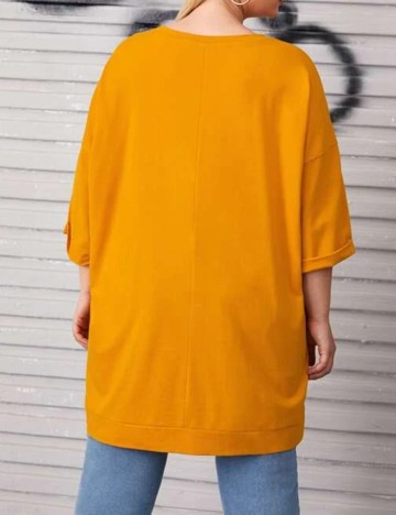 Tricou SHEIN CURVE, mustar, 0 XL