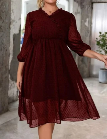 Rochie medie SHEIN CURVE, rosu, 0 XL Rosu