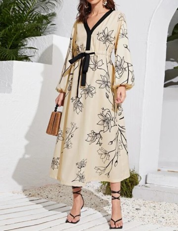 Rochie lunga SHEIN, crem, XL