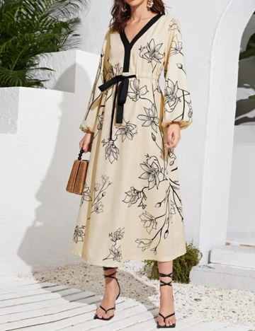 Rochie lunga SHEIN, crem, XL