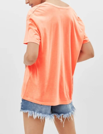 Tricou Bershka, portocaliu, L