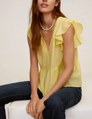 Bluza Mango, galben, XS