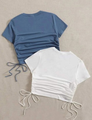 Set topuri SHEIN CURVE, alb/bleumarin, 1 XL