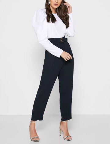 Pantaloni Mango, bleumarin, 44