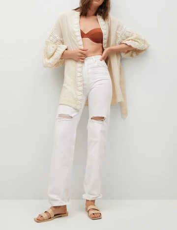 Blazer Mango, crem, M-L