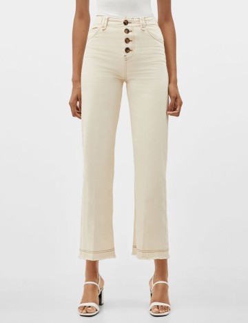 Pantaloni Bershka, crem, 34