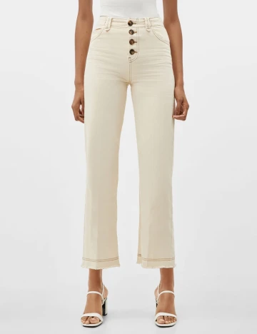 Pantaloni Bershka, crem, 34