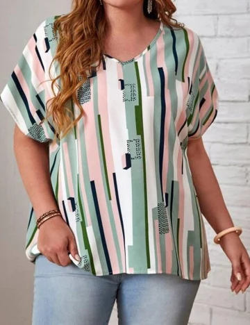 Bluza EMERY ROSE CURVE, mix culori, 5XL Mix culori