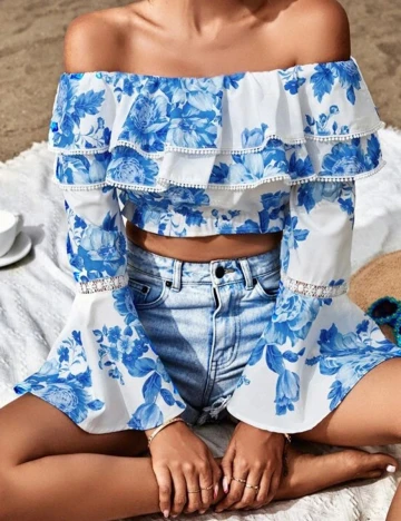 Top SHEIN, albastru, S