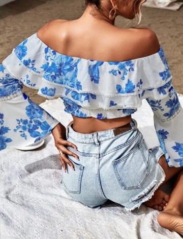 Top SHEIN, albastru, S