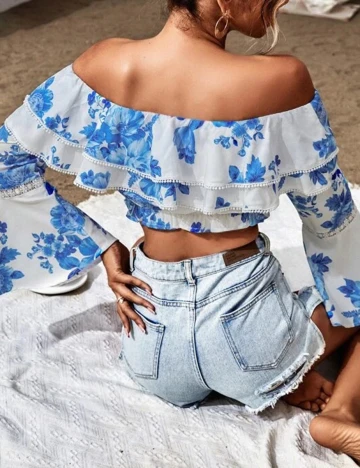 Top SHEIN, albastru, S