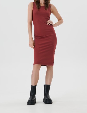 Rochie medie Sinsay, roz pudra inchis, L