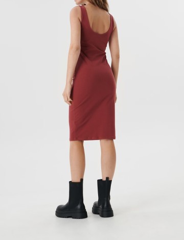 Rochie medie Sinsay, roz pudra inchis, L