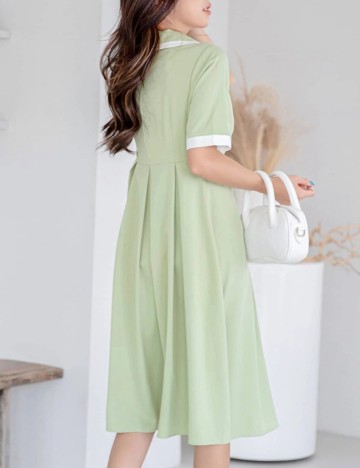 Rochie medie Dazy, verde, M