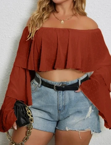 Top SHEIN CURVE, caramiziu, 1 XL