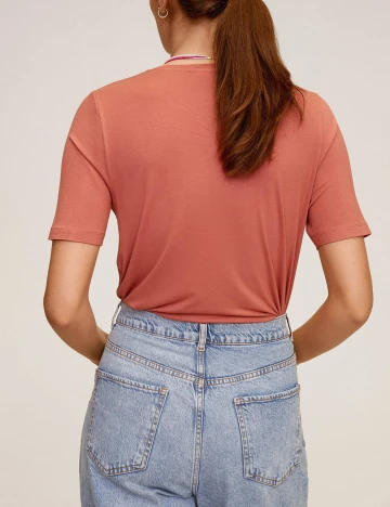 Tricou Mango, caramiziu, S