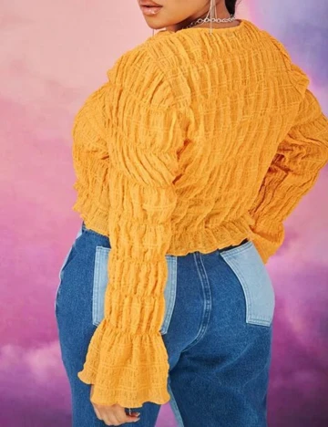 Bluza SHEIN CURVE, mustar, 0 XL