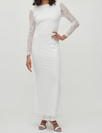 Rochie lunga Vila, alb, 38