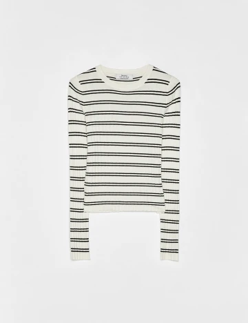 Bluza Bershka, alb, M