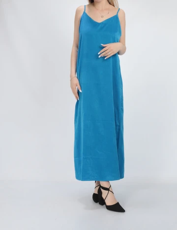 Rochie lunga Vila, albastru, 38