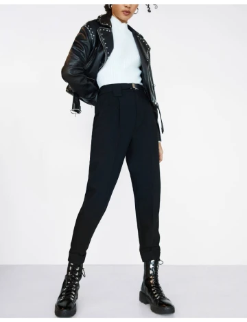 Pantaloni Bershka, negru, 40