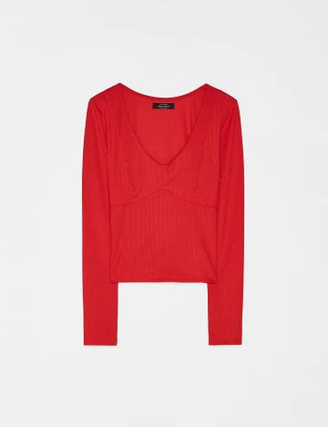 Top Bershka, rosu, XS