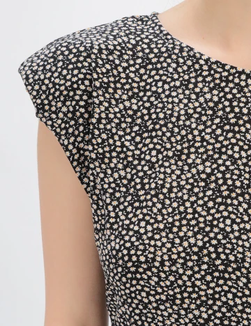 Rochie Scurta Only, negru floral, XS